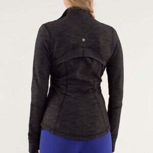 Lululemon Define Jacket Denim Black Slub Denim Tonka Stripe Heathered Black sz 6
